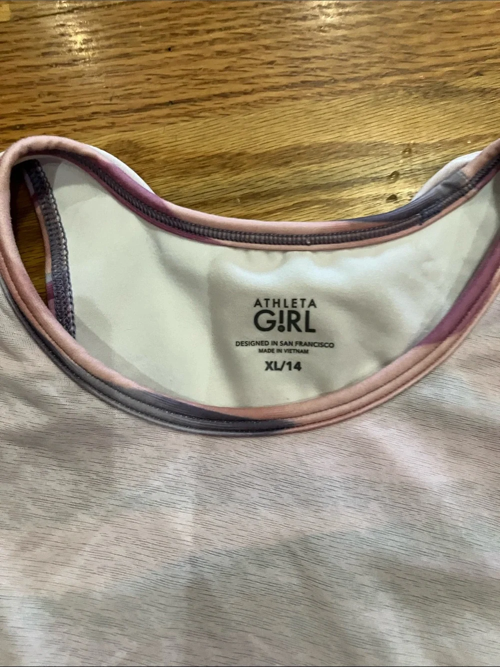 Athleta Girls Light Pink Tank with Pink & Purple Camo Shorts Sz 14 EUC